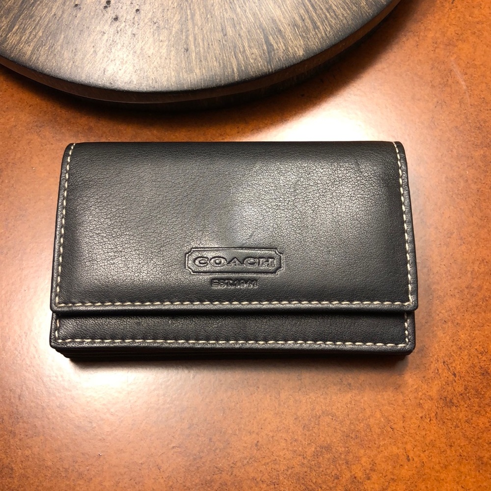 Coach Leather Mini Card Wallet Accordion Style
